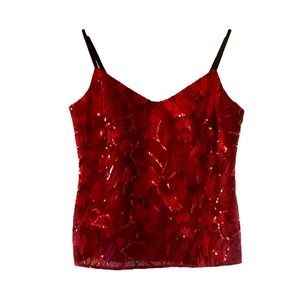 White House Black Market shirt red sequin small